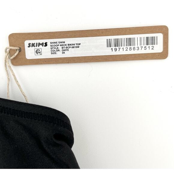 Skims Shine Swim Scoop Neck Bikini Bra Top Plus Size 3x Onyx Black BRAND NEW NWT - Picture 3 of 7